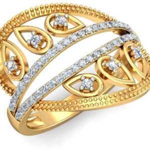 avsar AVR894YB 14kt Cubic Zirconia Yellow Gold ring