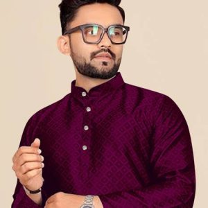 FABWAX Men Cotton Silk Kurta Pyjama Set