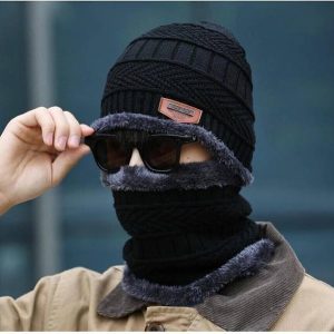 U UZAN Woven, Solid, Self Design Beanie