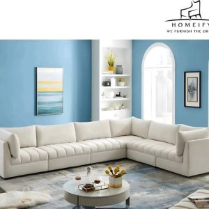 Homeify Favia Fabric Sectional for Living Room Fabric 6...