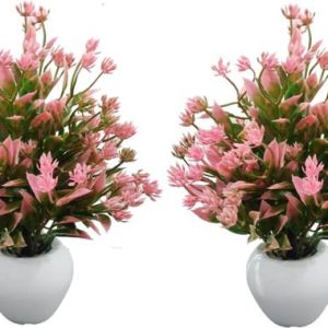 BAARIG Set of 2 Pink Table Flower top for home shop off...