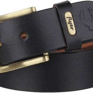 FLYER Men Casual, Formal, Evening, Party Black, Black Genuine...