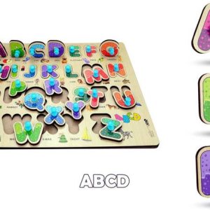 ZUNBELLA Wooden Learning Educational Board Set of 2 Alp...