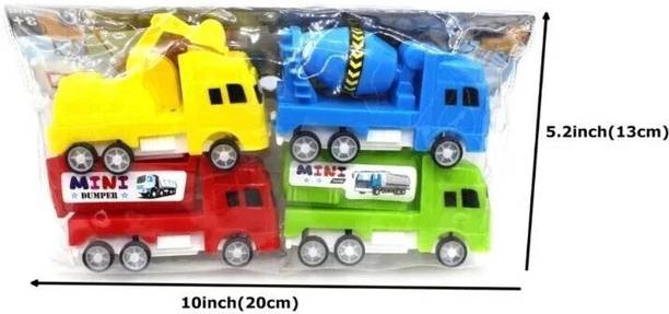 SSBSTraders 4Pc Mini Construction Truck Toy Set | Pull ...