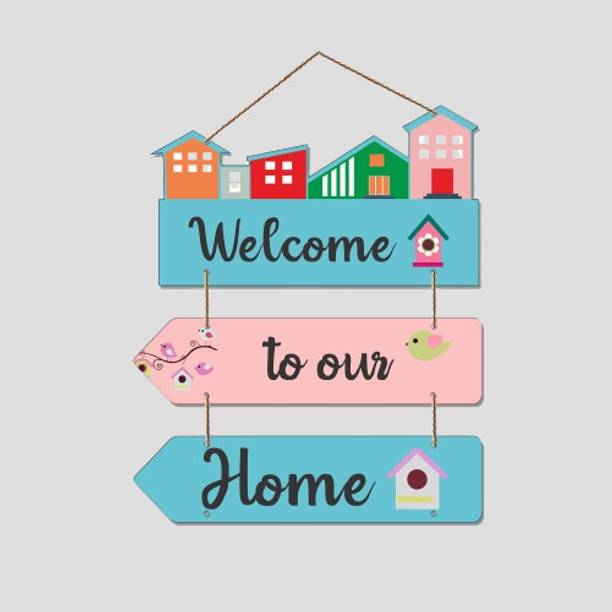 Fabaura Welcome Home Quote Wooden Wall Hanging for Livi...