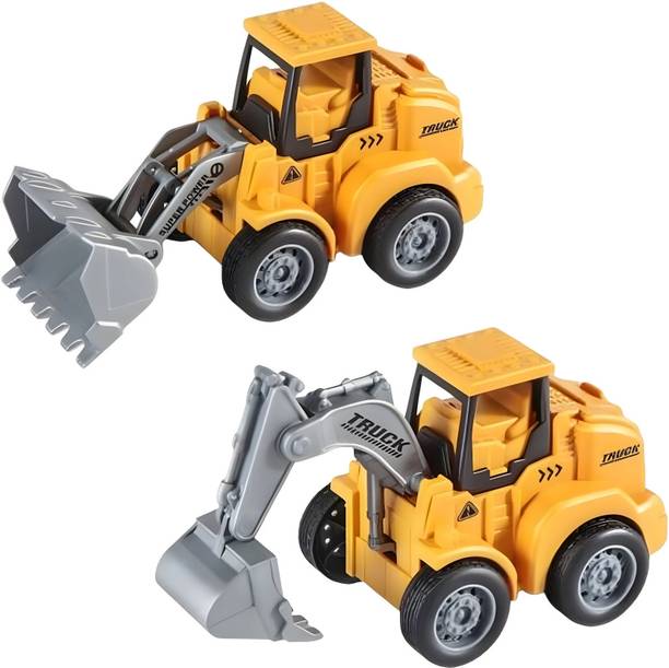 ZUNBELLA Plastic 2 in 1 JCB Construction Vehicle Toy Fo...