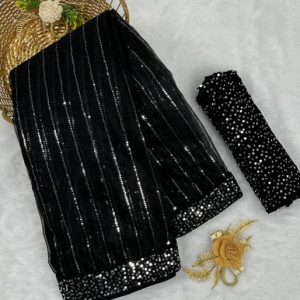 PATTARI Embroidered Bollywood Supernet Saree