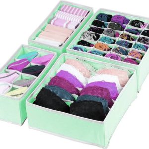 HOUSE OF QUIRK Set of 4 Foldable Storage Box Socks Bra ...