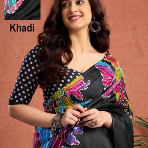 Samah Floral Print, Printed Daily Wear Khadi Saree