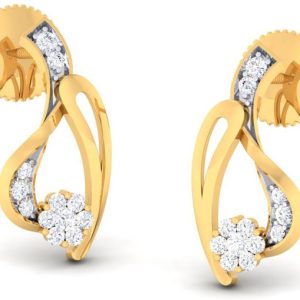 avsar AVE664YA Yellow Gold 18kt Diamond Stud Earring