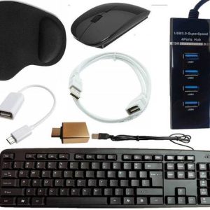 ANJO Keyboard-Wireless Mouse-Wrist Support Pad-3.0Hub-C...