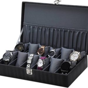 SHOPLX New Men's and Women's Watch Box Holder Organizer Case i...