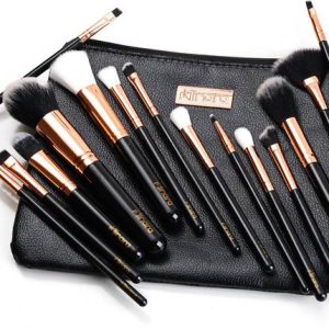 MINARA Makeup Brush Applicator Set of 15 with Premium L...