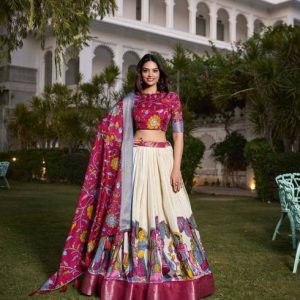 MITRABIZ Self Design Semi Stitched Lehenga Choli