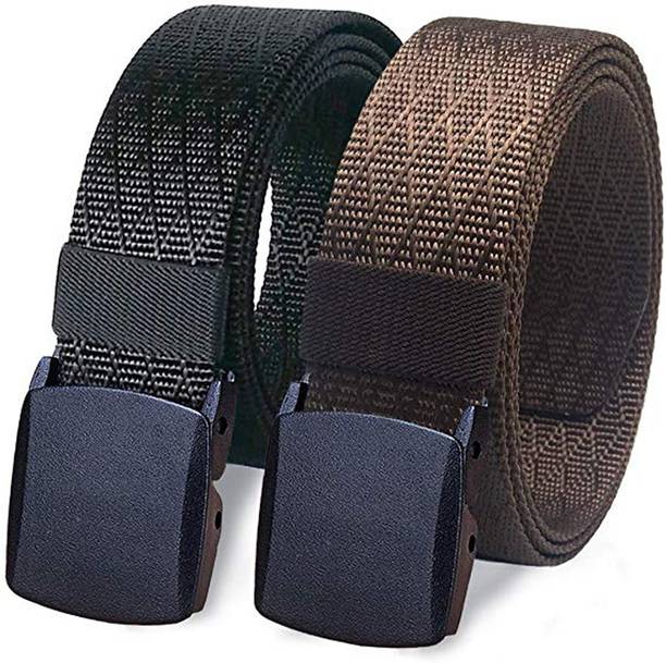 EDIFIER Men & Women Casual Brown, Black Nylon, Canvas Belt