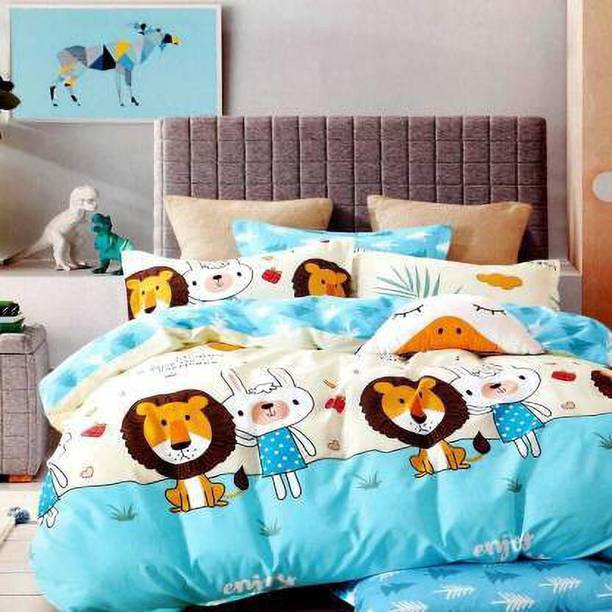 AKSH TRADERS 144 TC Cotton Double Printed Flat Bedsheet