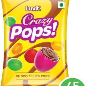 LuvIt CrazyPops | Button Shaped Treats | 45 x 9.1g Choc...