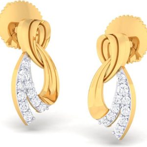 avsar AVE644YA Yellow Gold 18kt Diamond Stud Earring