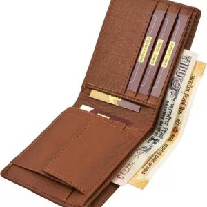 True Style Men Casual Tan Artificial Leather Card Holder