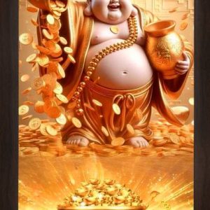 Threestar laughing buddha 10x14 inch photo with frame N...