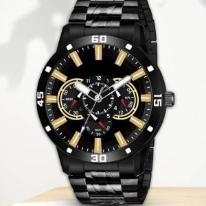 WANTON stainless steel chain shiny attractive Black Chrono sty...