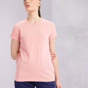 HRX by Hrithik Roshan Women Printed Round Neck Pure Cotton Orange T-Shirt