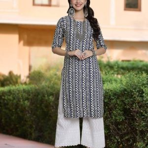EthnicBasket Women Woven Design Crepe A-line Kurta