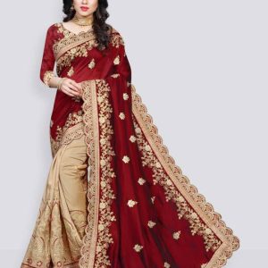 b bella creation Embroidered Bollywood Silk Blend, Art Silk Saree