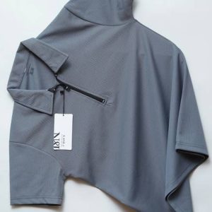 N AND J Men Solid Polo Neck Polyester Grey T-Shirt