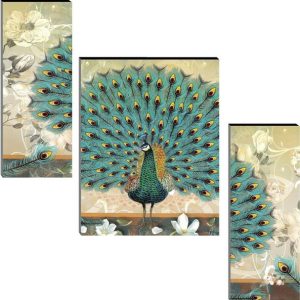 Indianara Set of 3 Beautiful Peacock MDF Art Painting (...