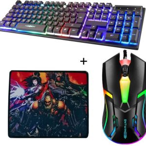 ENTWINO Gaming Keyboard & Mouse , RGB Light, Braided Wi...