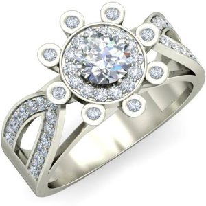 avsar AVR825YB 14kt Cubic Zirconia White Gold ring
