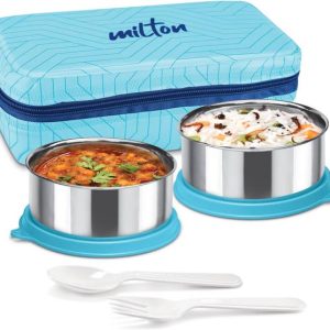 MILTON Mini Lunch Prime with Bag 2 Stainless Steel Cont...