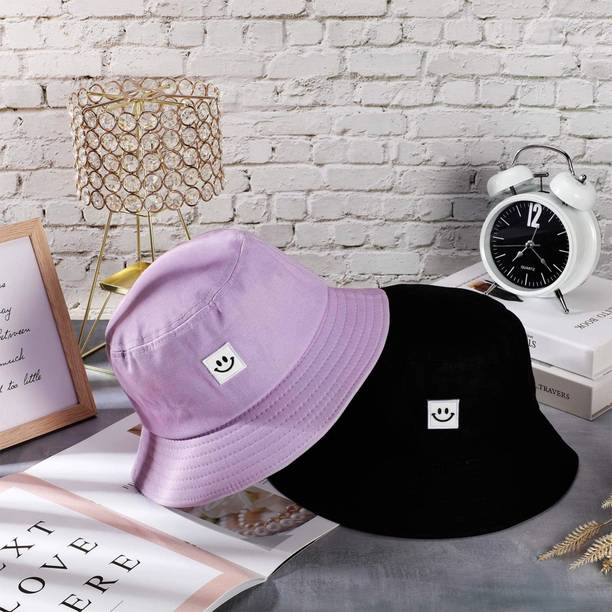 Highever Latest Embroidered Cotton smiley bucket hat fo...