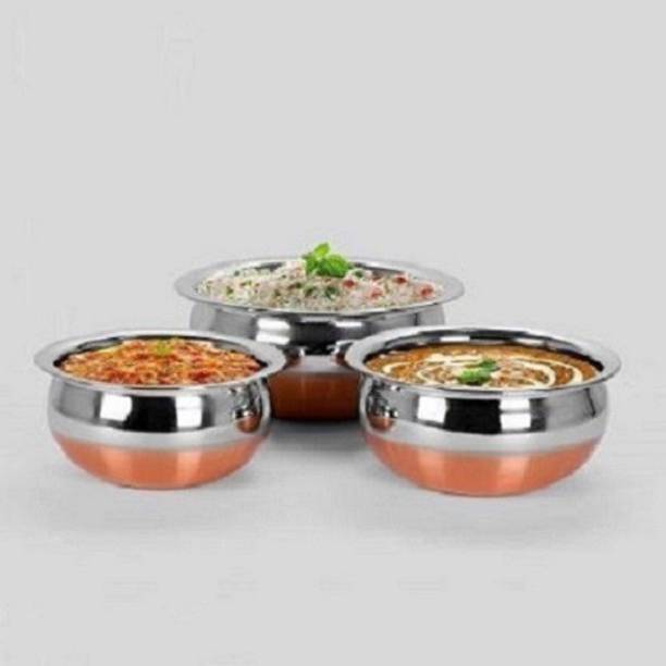 Resoco 3 Copper Handi Set, Serving And Cooking Bowl, 3 ...