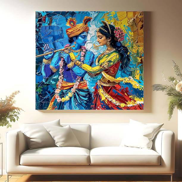 Indianara Radha Krishna Canvas Art Painting for Living ...