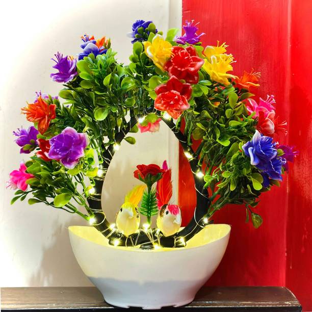 CESTO Artificial Flower Pot Guldasta for Home Decor, Ro…