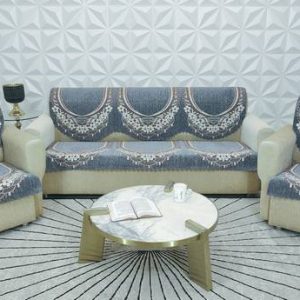 MHF Chenille Floral 3+1+1 Seater Sofa Cover