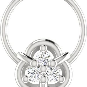 avsar Seema 14kt Cubic Zirconia White Gold Nose Wire