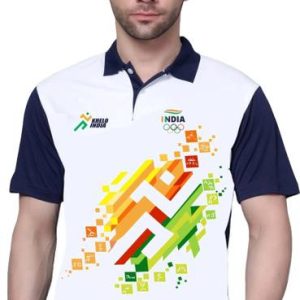 AXEN Men Printed Polo Neck Polyester Multicolor T-Shirt