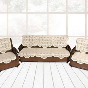 WiseHome Polycotton Geometric 3+2 Seater Sofa Cover