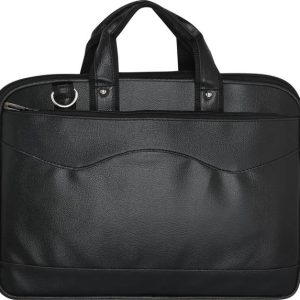 Pramadda Pure Luxury Black Men Messenger Bag - Extra Large Gloss Sleek Messe...