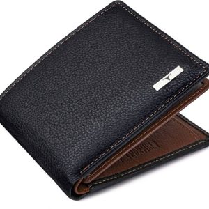 URBAN FOREST Men Casual Black Genuine Leather RFID Wallet