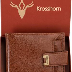 Krosshorn Men Casual Brown Artificial Leather RFID Wallet - Regu...