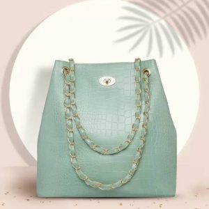 aesthetic Women Green Shoulder Bag
