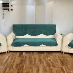 WiseHome Velvet Checkered 3+1+1 Seater Sofa Cover