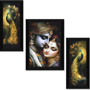 SAF PRINT saf Uv Textured Radha Krishna Home Décor larg...
