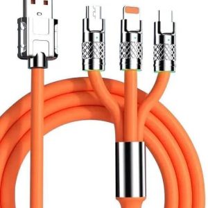 gophone 3-in-1 Cable 6 A 1 m Silicon Copper Fast Chargi...