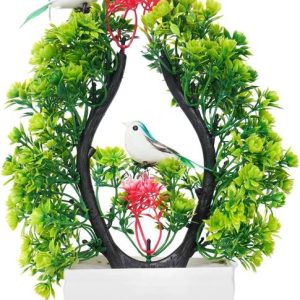 POKA Artificial Flower With Bird for Home, Room, Bedroo...