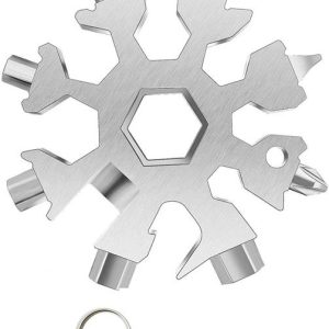 AIMERS 18in1 Snowflake Multi Pocket Tool Key Ring Spann...